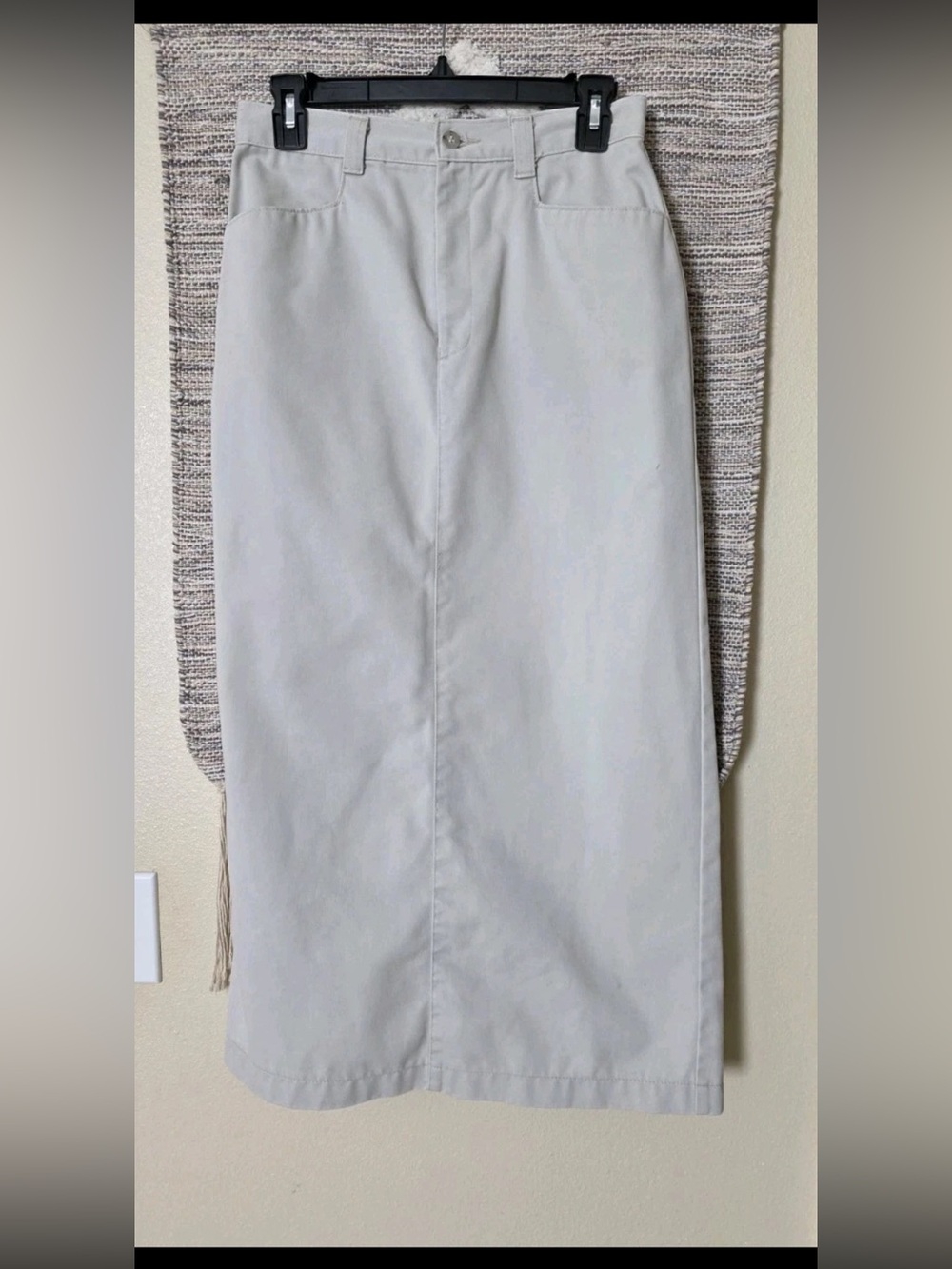 Vintage Beige Denim Maxi Skirt Women’s Size 8 Medium Vintage Y2K Straight